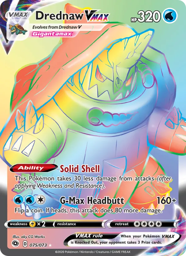 Drednaw VMAX Holo 075/73 Champion's Path Pokémon Card