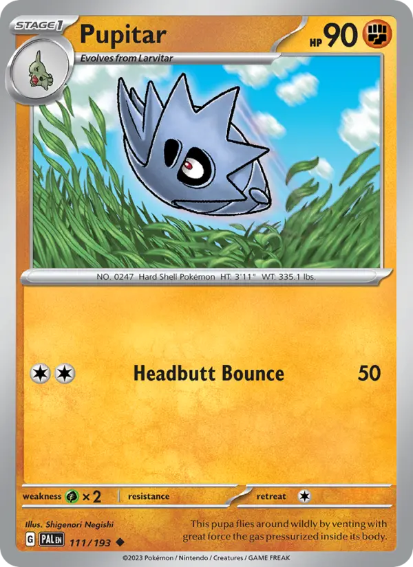 Pupitar Non-Foil 111/193 Paldea Evolved Pokémon Card
