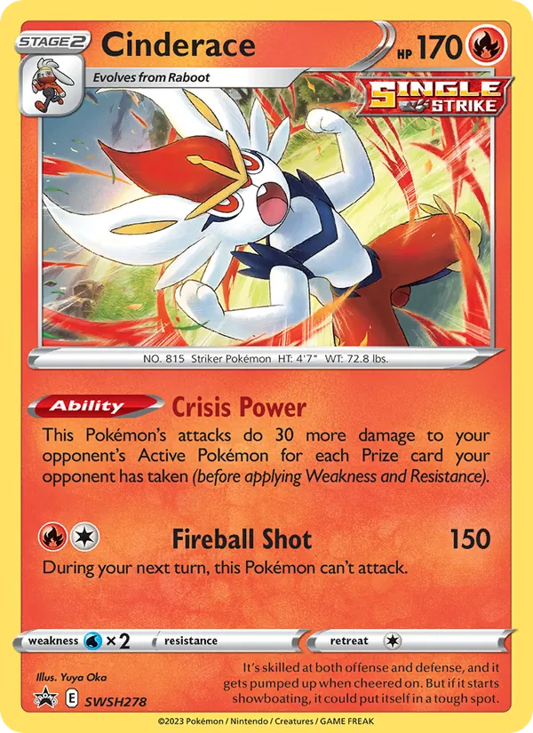 Cinderace Holo WH278/307 SWSH Black Star Promos Pokémon Card