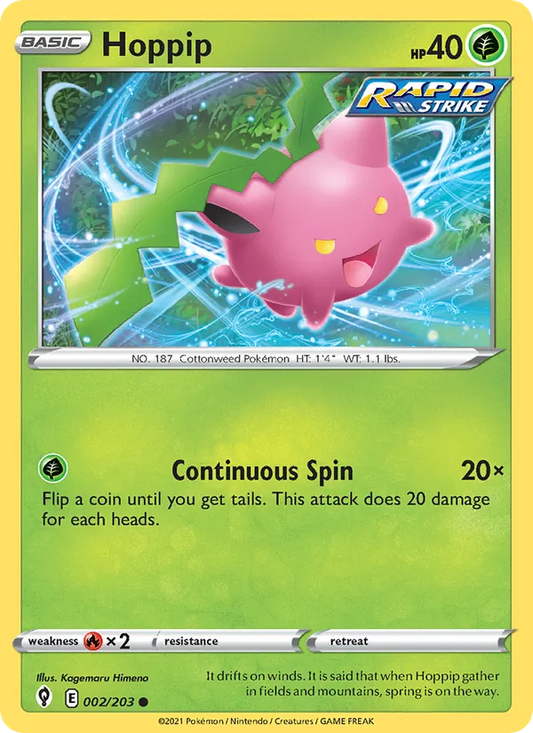 Hoppip Normal 002/203 Evolving Skies Pokémon Card