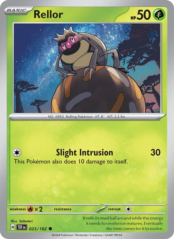 Rellor Reverse Holo 023/162 Temporal Forces Pokémon Card