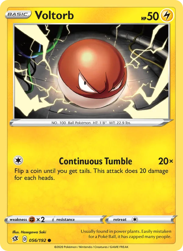 Voltorb Reverse Holo 056/192 Rebel Clash Pokémon Card