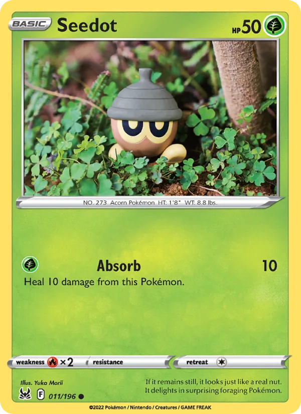 Seedot Reverse Holo 011/196 Lost Origin Pokémon Card