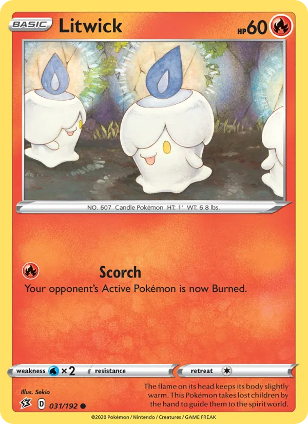 Litwick Reverse Holo 031/192 Rebel Clash Pokémon Card