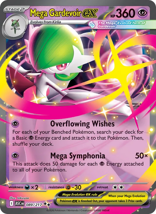 Mega Gardevoir ex Holo 089/217 Ascended Heroes Pokémon Card