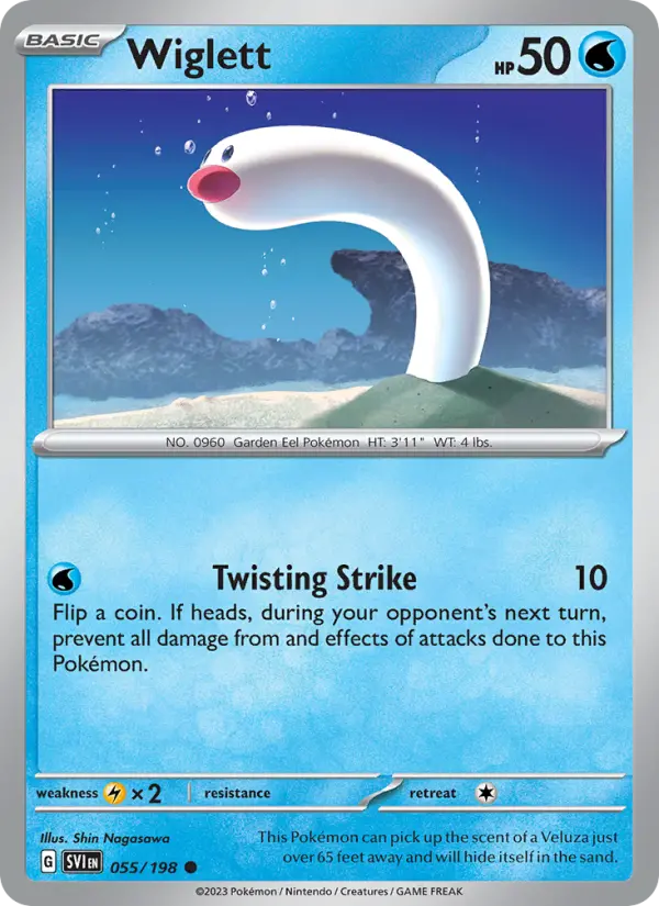 Wiglett Non-Foil 055/198 Scarlet & Violet Pokémon Card