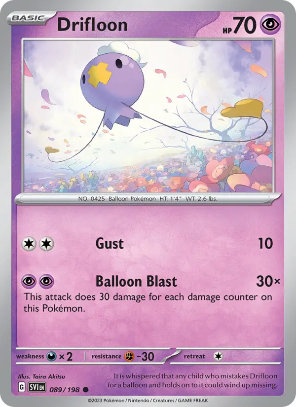 Drifloon Non-Foil 089/198 Scarlet & Violet Pokémon Card