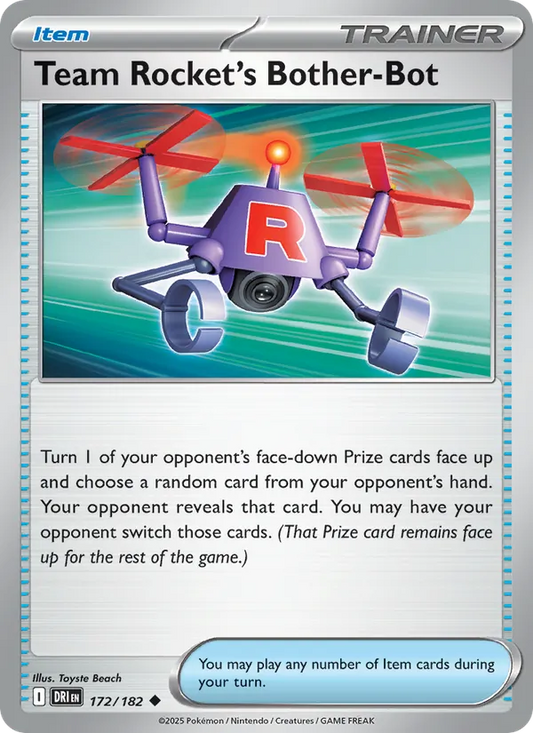 Team Rocket's Bother-Bot Normal 172/182 Destined Rivals Pokémon Card