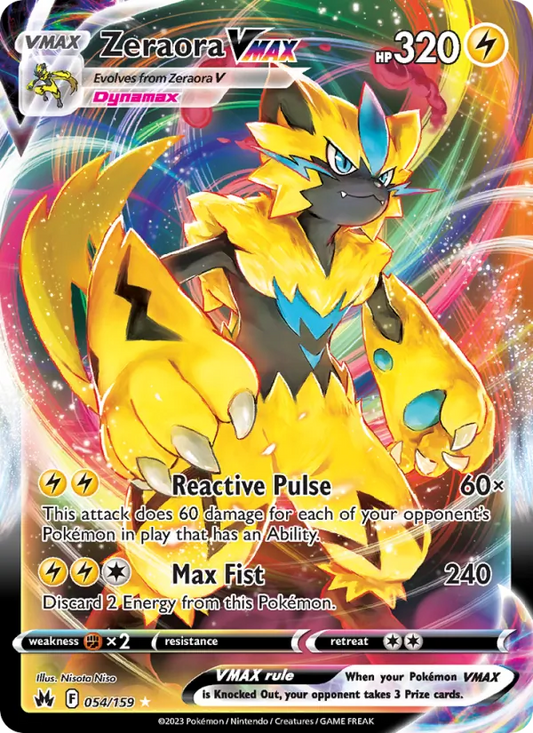 Zeraora VMAX Holo 054/159 Crown Zenith Pokémon Card