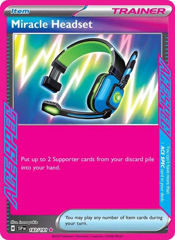 Miracle Headset Holo 183/191 Surging Sparks Pokémon Card