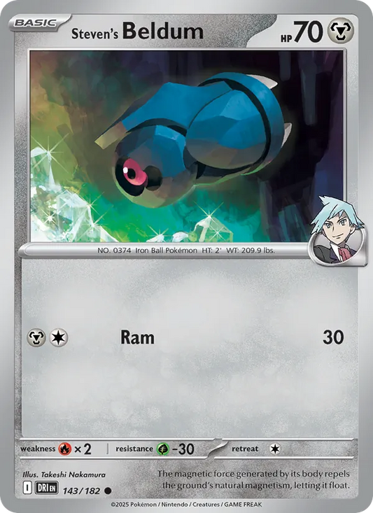 Steven's Beldum Normal 143/182 Destined Rivals Pokémon Card