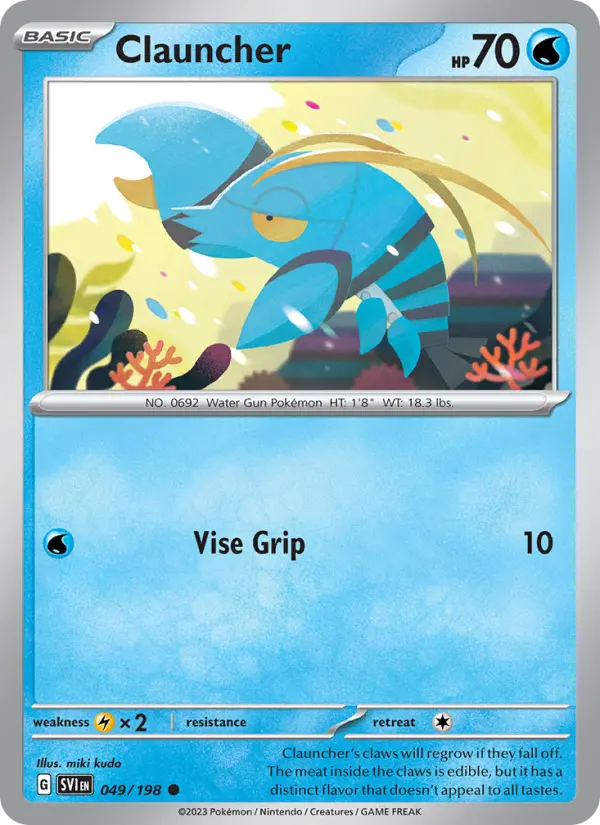 Clauncher Non-Foil 049/198 Scarlet & Violet Pokémon Card