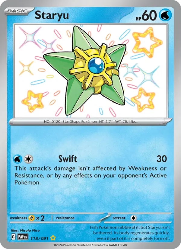 Staryu Holo 118/91 Paldean Fates Pokémon Card