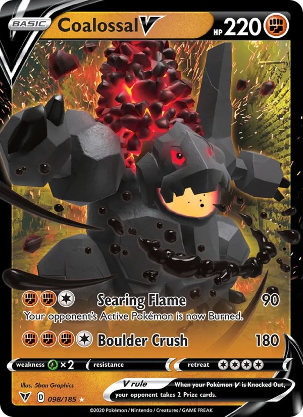 Coalossal V Holo 098/185 Vivid Voltage Pokémon Card