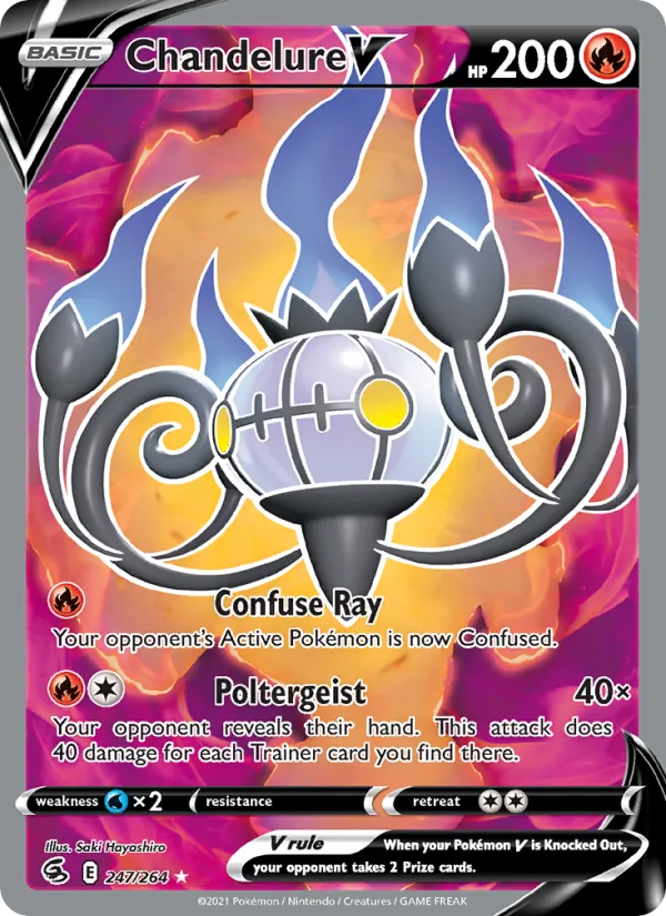 Chandelure V Holo 247/264 Fusion Strike Pokémon Card