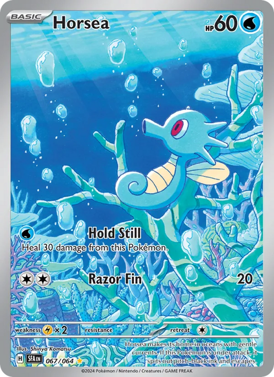 Horsea Holo 067/64 Shrouded Fable Pokémon Card