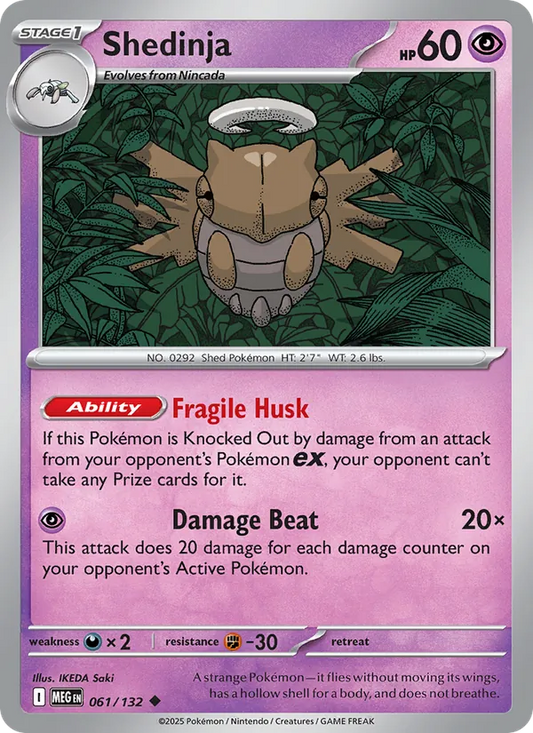 Shedinja Normal 061/132 Mega Evolution Pokémon Card