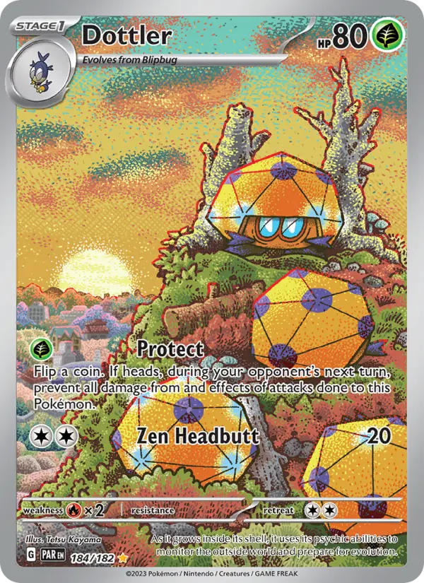 Dottler Holo 184/182 Paradox Rift Pokémon Card