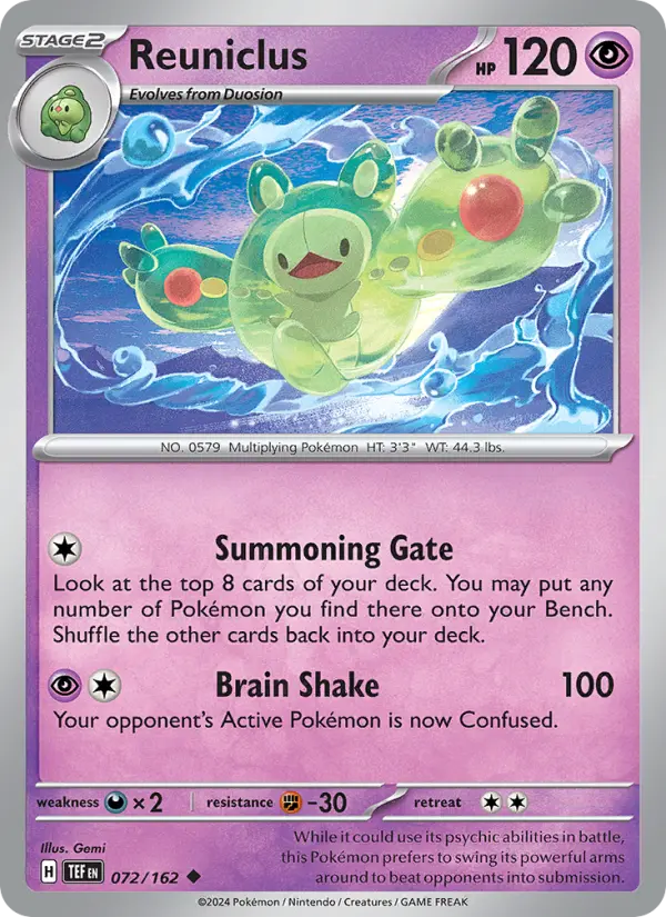 Reuniclus Reverse Holo 072/162 Temporal Forces Pokémon Card