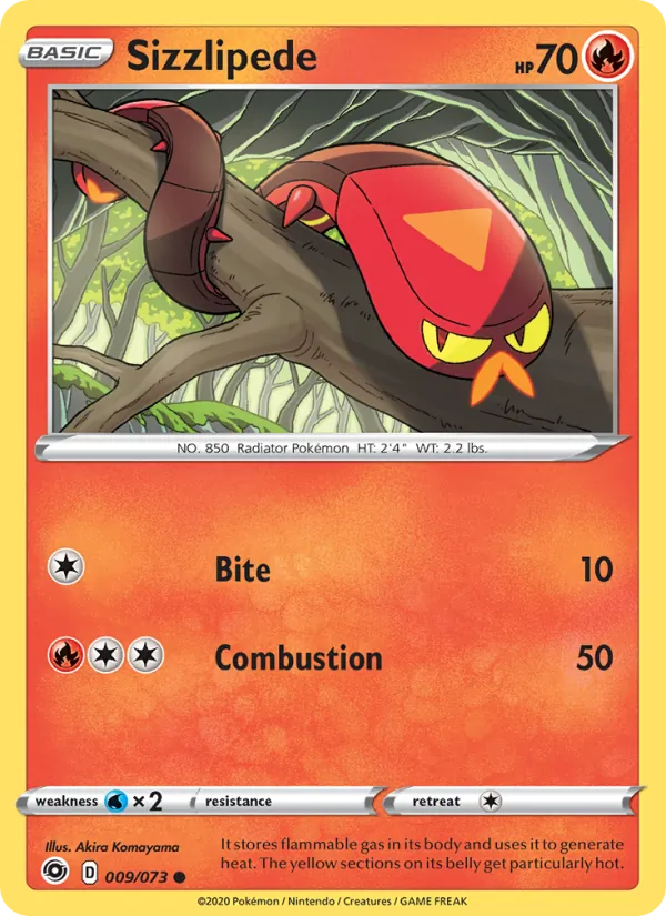 Sizzlipede Reverse Holo 009/73 Champion's Path Pokémon Card