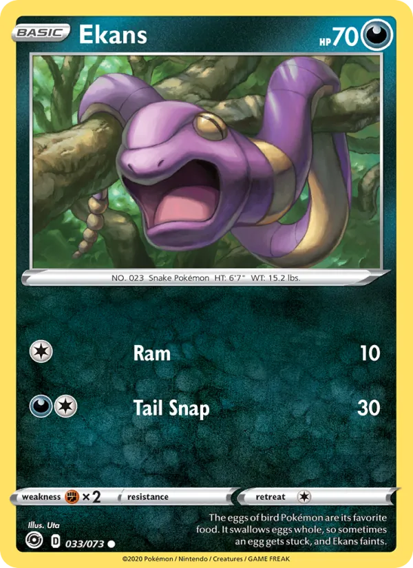Ekans Reverse Holo 033/73 Champion's Path Pokémon Card