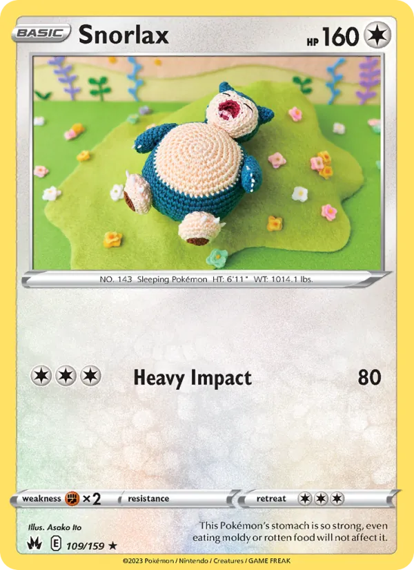 Snorlax Reverse Holo 109/159 Crown Zenith Pokémon Card