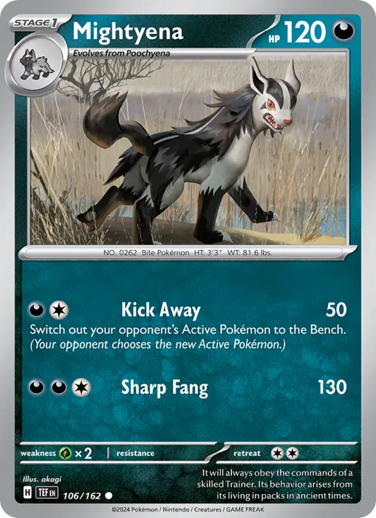 Mightyena Normal 106/162 Temporal Forces Pokémon Card