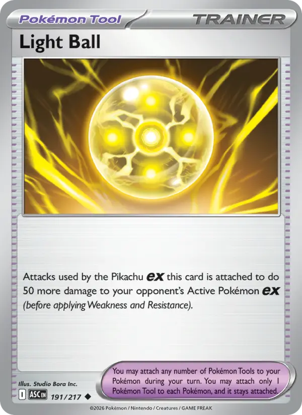 Light Ball Reverse Holo 191/217 Ascended Heroes Pokémon Card