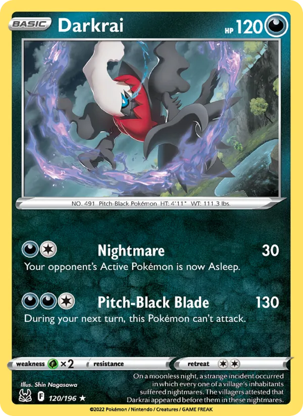 Darkrai Reverse Holo 120/196 Lost Origin Pokémon Card