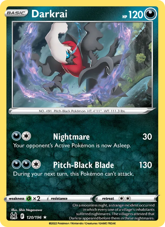 Darkrai Reverse Holo 120/196 Lost Origin Pokémon Card