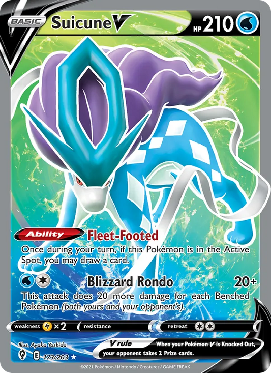 Suicune V Holo 173/203 Evolving Skies Pokémon Card