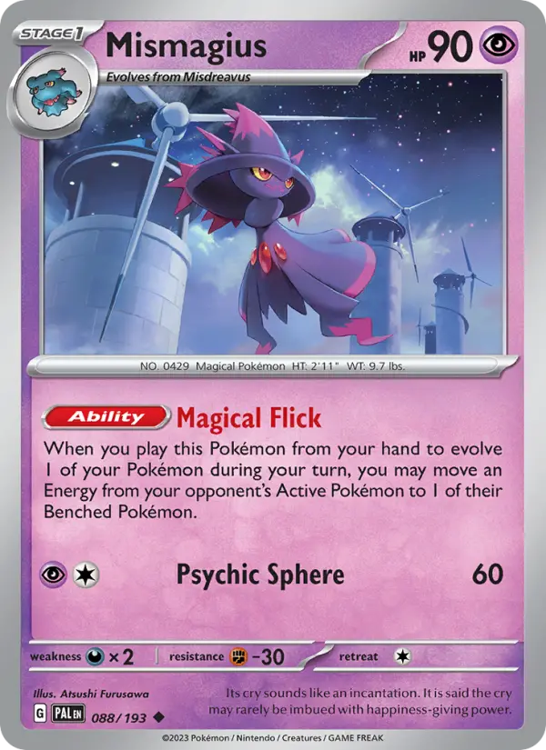 Mismagius Non-Foil 088/193 Paldea Evolved Pokémon Card