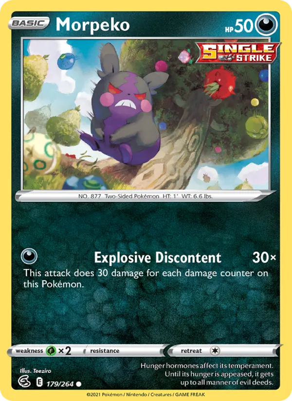 Morpeko Reverse Holo 179/264 Fusion Strike Pokémon Card