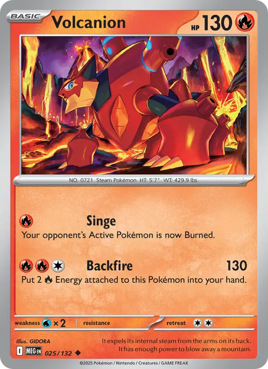 Volcanion Reverse Holo 025/132 Mega Evolution Pokémon Card