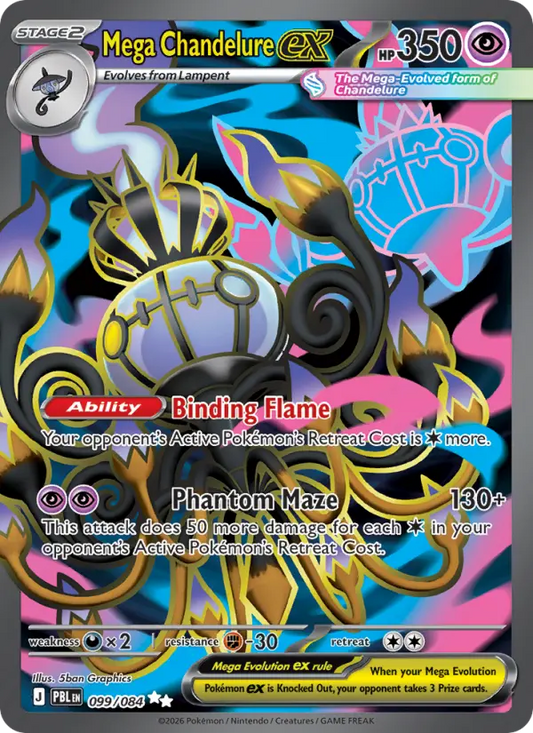 Mega Chandelure ex Holo 099/84 Pitch Black Pokémon Card