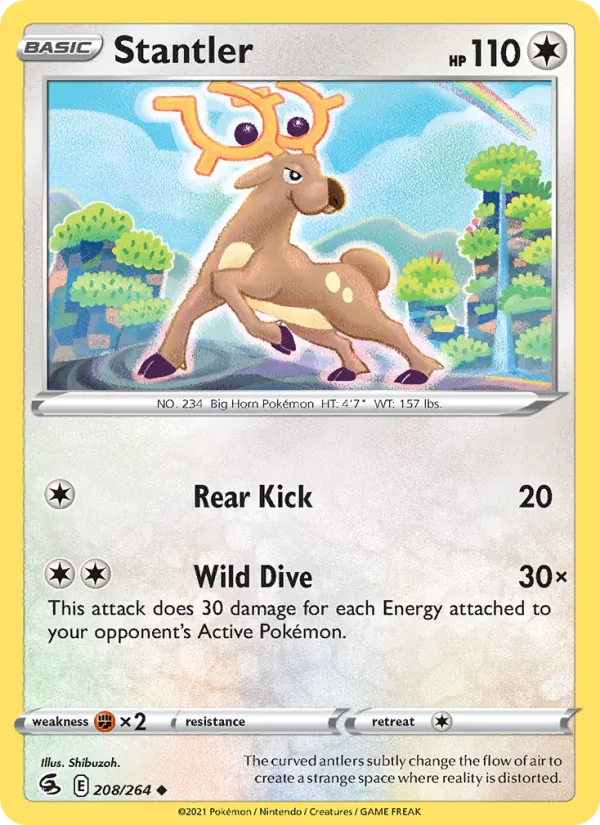 Stantler Reverse Holo 208/264 Fusion Strike Pokémon Card