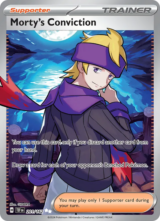 Morty's Conviction Holo 201/162 Temporal Forces Pokémon Card