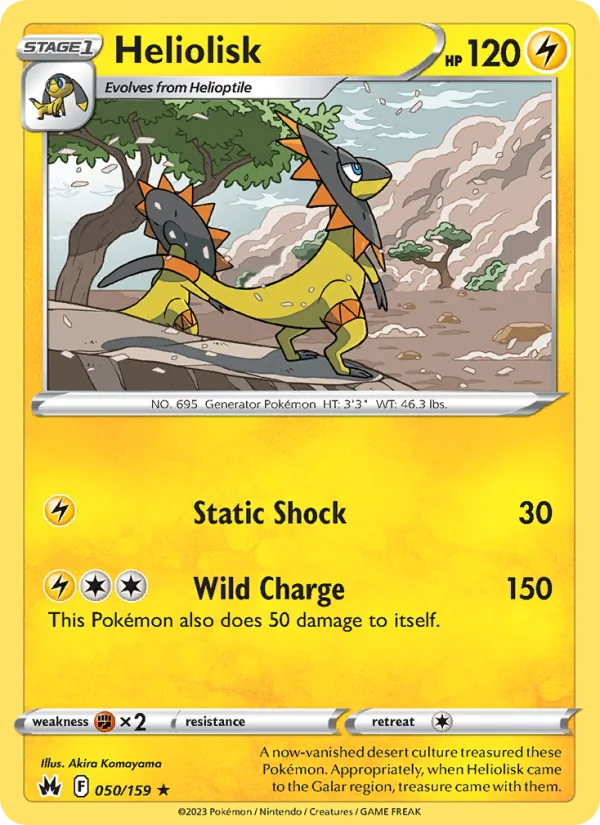 Heliolisk Reverse Holo 050/159 Crown Zenith Pokémon Card