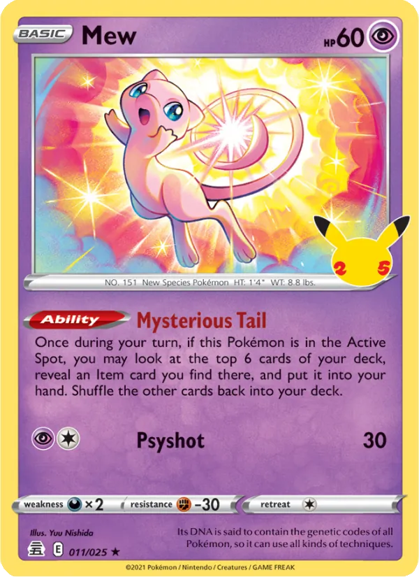 Mew Holo 011/25 Celebrations Pokémon Card
