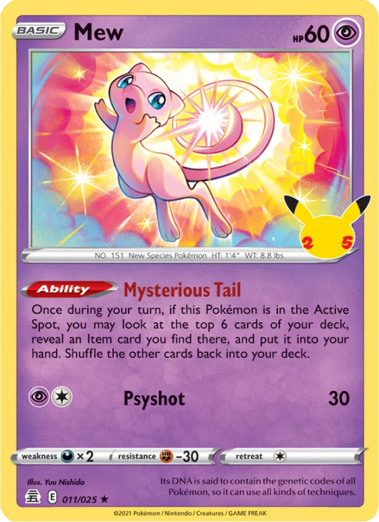 Mew Holo 011/25 Celebrations Pokémon Card
