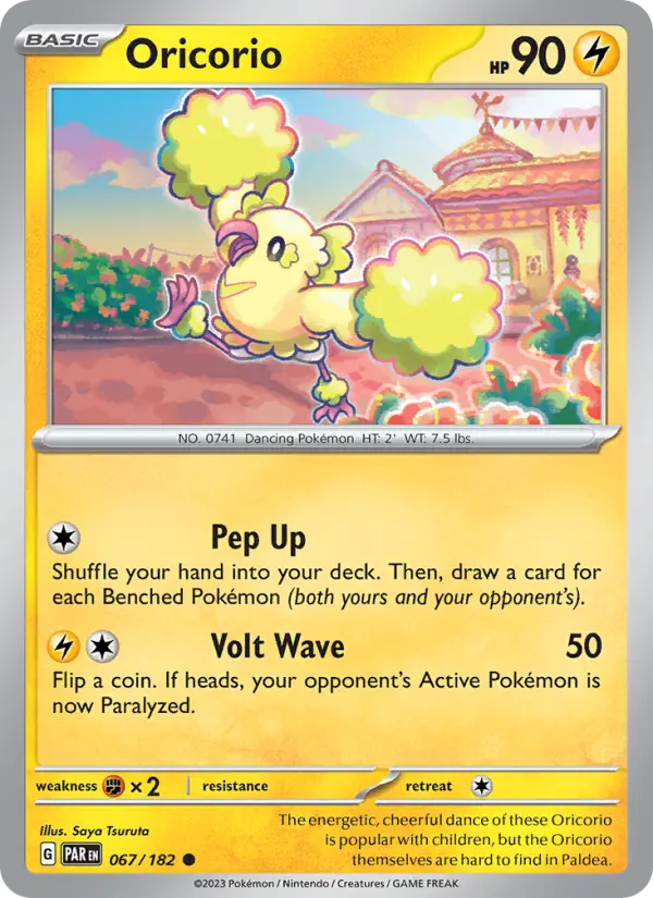 Oricorio Reverse Holo 067/182 Paradox Rift Pokémon Card