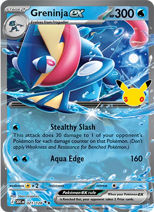 Greninja ex Normal 021/128 30th Celebration Pokémon Card