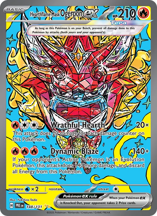 Hearthflame Mask Ogerpon ex Holo 148/131 Prismatic Evolutions Pokémon Card