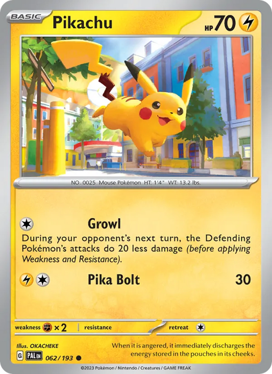 Pikachu Normal 062/193 Paldea Evolved Pokémon Card