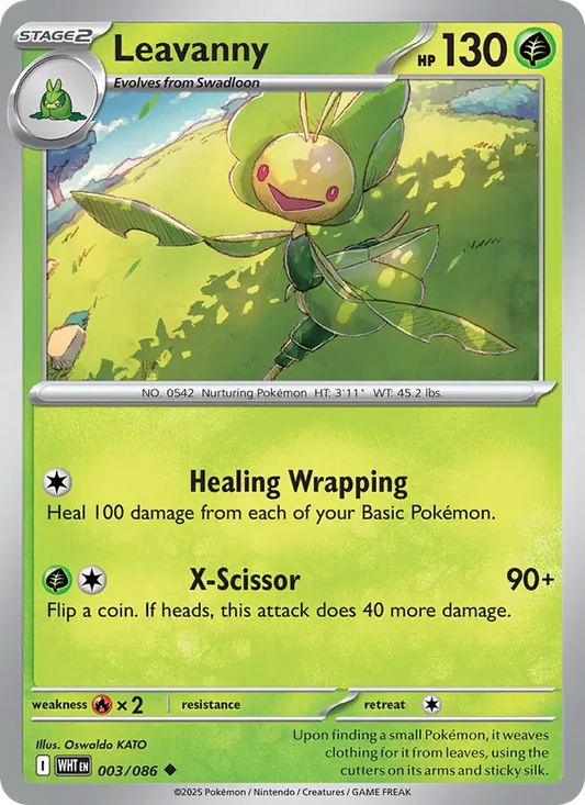 Leavanny Normal 003/86 White Flare Pokémon Card