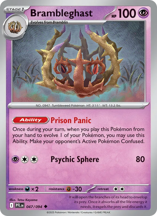 Brambleghast Normal 047/94 Phantasmal Flames Pokémon Card