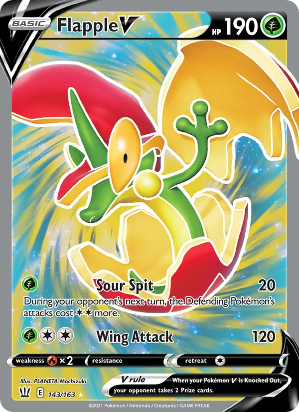 Flapple V Holo 143/163 Battle Styles Pokémon Card