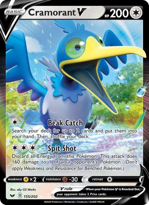 Cramorant V Holo 155/202 Sword & Shield Pokémon Card