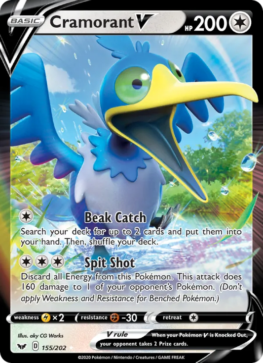 Cramorant V Holo 155/202 Sword & Shield Pokémon Card
