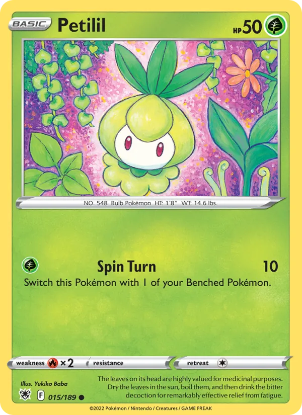 Petilil Reverse Holo 015/189 Astral Radiance Pokémon Card